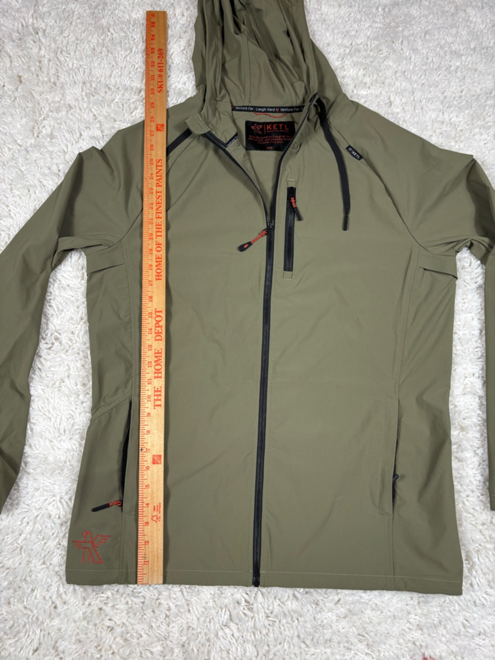 KETL Mtn Escapade Men’s L Olive Lightweight Hooded Travel Hiking Jacket - Picture 7 of 11